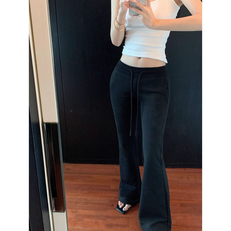 Low-rise drawstring athleisure pants