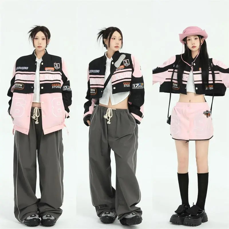 3-in-1 Vintage Moto Biker Coat and Mini Skirt